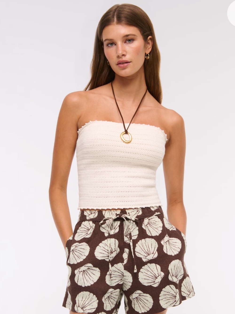 NWT • Abercrombie mid rise linen-blend pull-on short - XS - Picture 2 of 4